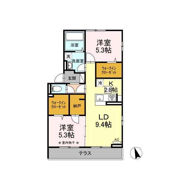 D-ROOM フラット エステート(2SLDK/3階)の間取り写真