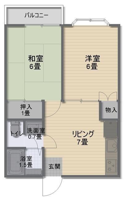 レジデンス三里塚I(2DK/2階)の間取り写真