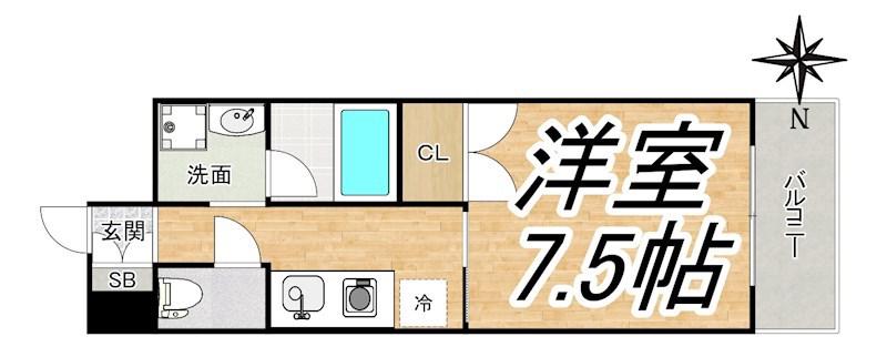 ロイヤルグレース(1K/2階)の間取り写真