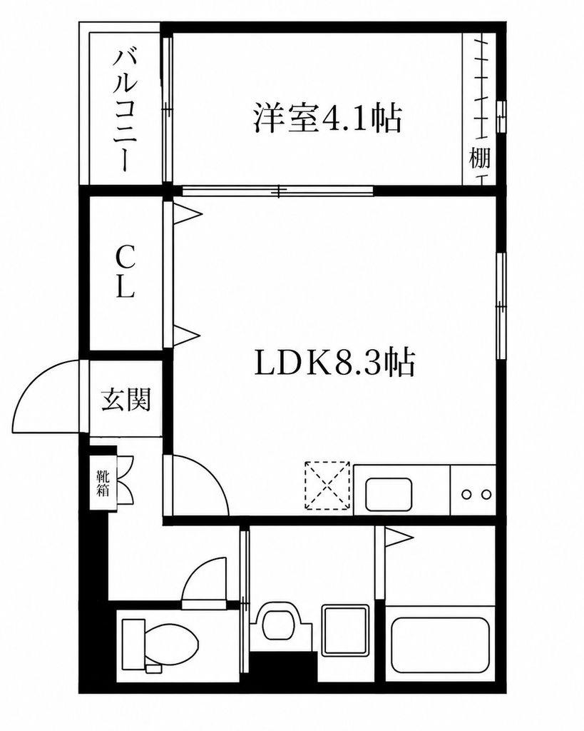 GRAN SERENITE榴ヶ岡(1LDK/2階)の間取り写真