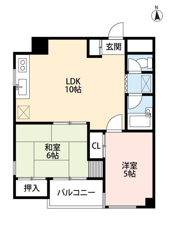 プロミネンス宮崎台(2LDK/6階)の間取り写真