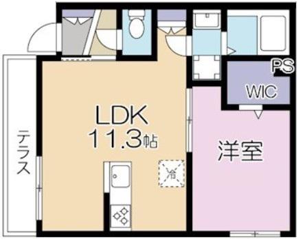 代沢三丁目マンション(1LDK/1階)の間取り写真