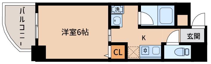WILLDO新大阪SI(1K/4階)の間取り写真
