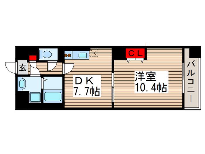 LAVIN(1DK/8階)の間取り写真