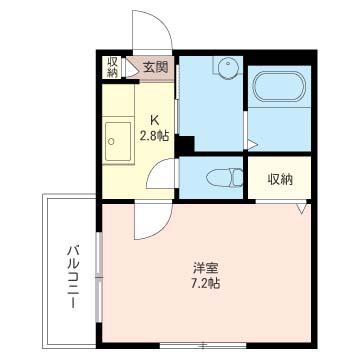シャーメゾン竹(1K/2階)の間取り写真