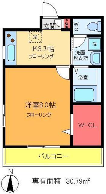 S-FORT(1K/2階)の間取り写真