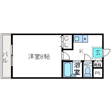 ピュア大畑(1K/3階)の間取り写真