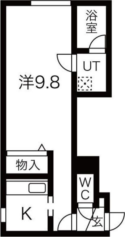  LEE SPACE 新道東III (1K/2階)の間取り写真