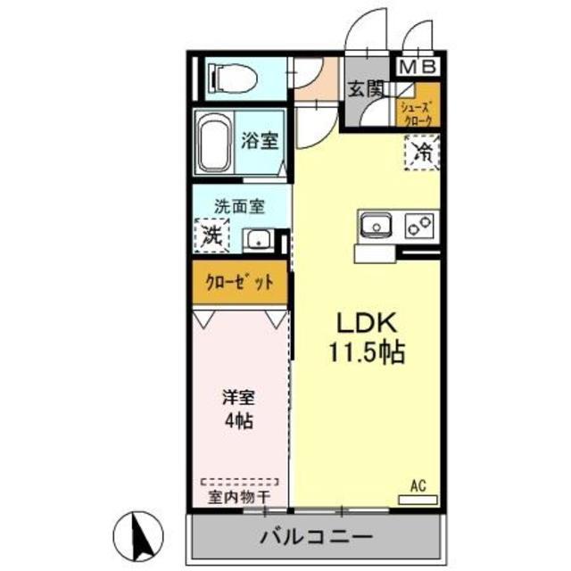 デュアリス川口A棟(1LDK/3階)の間取り写真