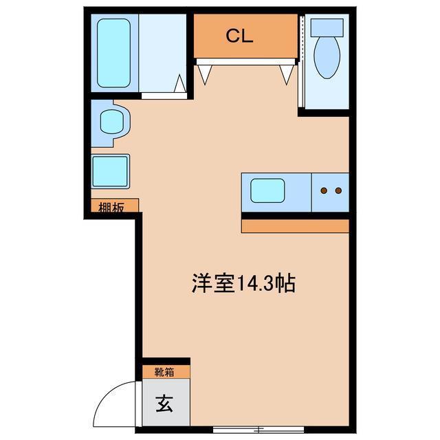 サンメゾン岡本I(ワンルーム/3階)の間取り写真
