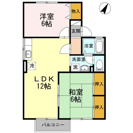セジュールコンフォールU(2LDK/2階)の間取り写真