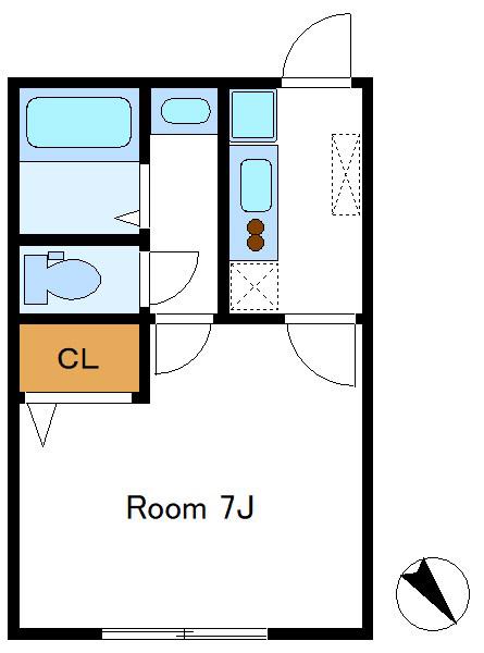 KA RESIDENCE西日暮里(1K/4階)の間取り写真