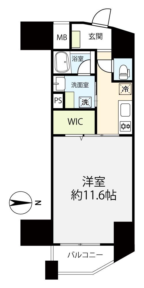 シティインデックス武蔵小山(1K/6階)の間取り写真