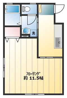 グレイスコート(1K/2階)の間取り写真