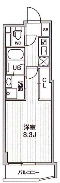 四谷坂町レジデンス(1K/5階)の間取り写真