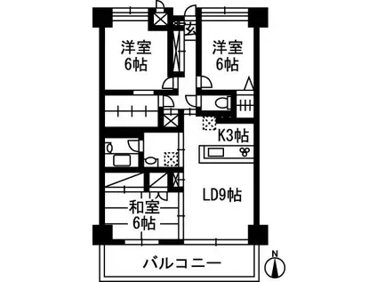 ADVANCE NAGAI III(3LDK/3階)の間取り写真