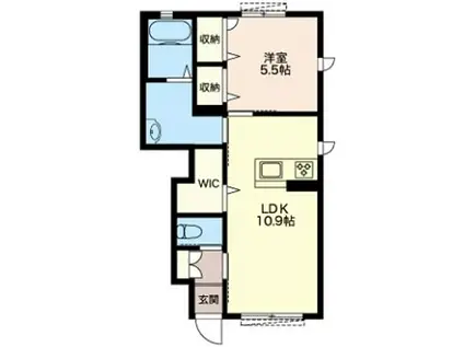 ル ヴァン(1LDK/1階)の間取り写真