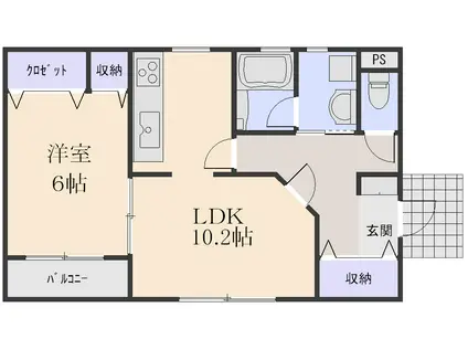 PRECIOUSDEAL(1LDK/2階)の間取り写真