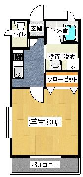 ソワサント プララ(1K/1階)の間取り写真