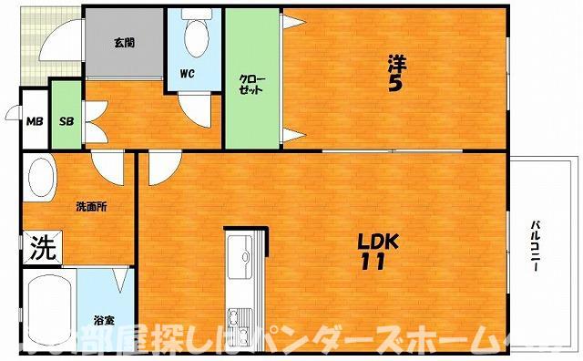 サンライズ侑(1LDK/2階)の間取り写真