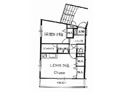 京屋ハイツI(1LDK/1階)の間取り写真