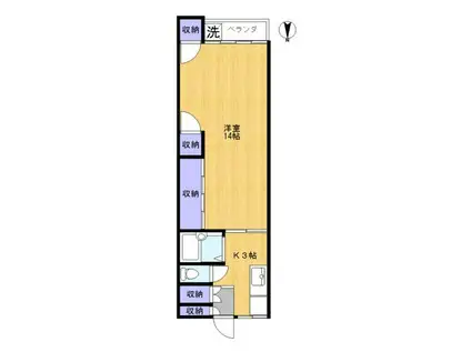 コーポM3(1K/2階)の間取り写真