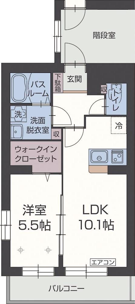 サン ストリート(1LDK/3階)の間取り写真