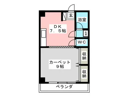 オカベ荻窪マンション(1DK/2階)の間取り写真