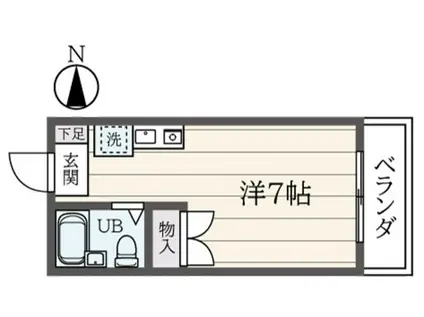 横川ビル(ワンルーム/2階)の間取り写真