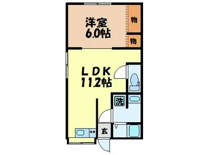 シティハウス油木(1LDK/2階)の間取り写真