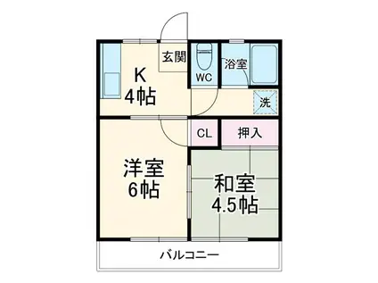 伊藤マンション(2K/1階)の間取り写真