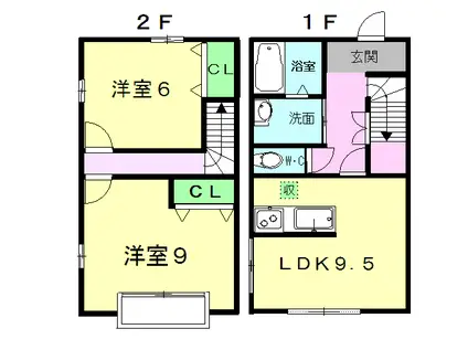 オリオン光の森(2LDK/1階)の間取り写真