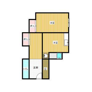 メゾン西山町(1DK/2階)の間取り写真