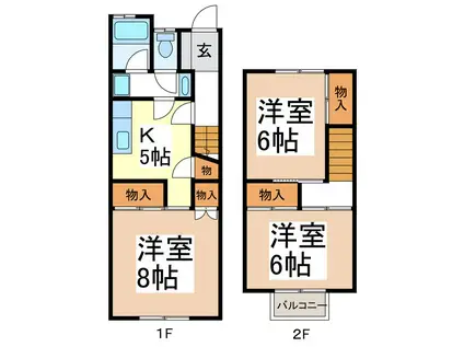 ニューハイツアオキ(3K/1階)の間取り写真