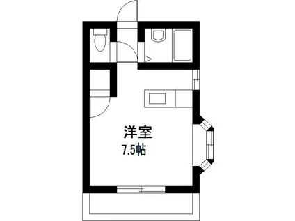オクトワール宮崎西(ワンルーム/4階)の間取り写真