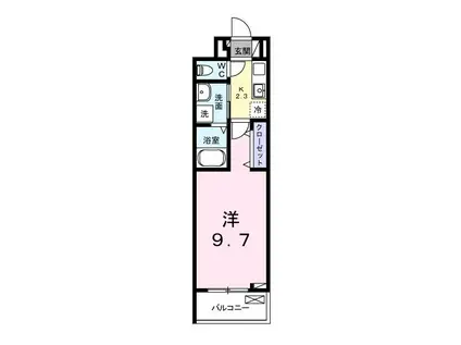 メゾンドヌール山崎II(1K/2階)の間取り写真