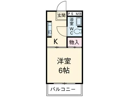コーポ川崎(1K/1階)の間取り写真