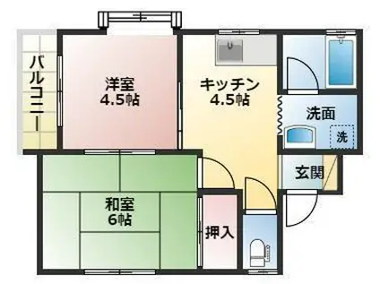 シャトーユー(2K/2階)の間取り写真