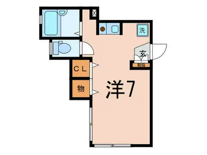 秀栄荘(ワンルーム/2階)の間取り写真