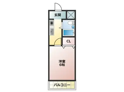 ジュネス高砂III(1K/3階)の間取り写真