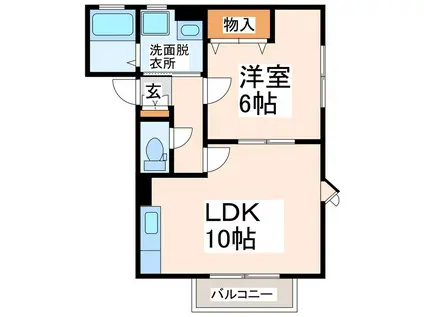 ソレイユハイツ(1LDK/2階)の間取り写真