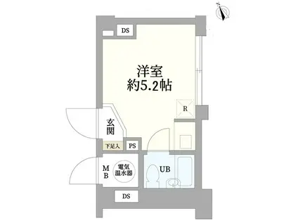 朝日虎ノ門マンション(ワンルーム/8階)の間取り写真