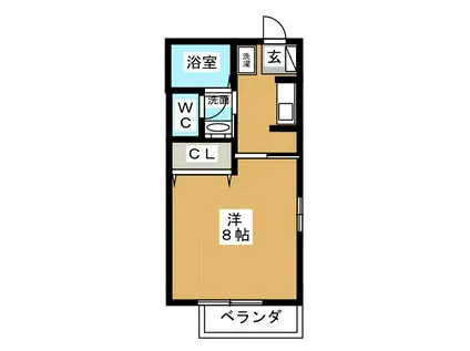 コーポFUJI II(1K/2階)の間取り写真