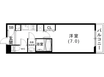 ラヴ神戸三宮(1K/5階)の間取り写真