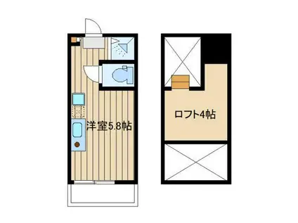 ファーストハウス武蔵関(ワンルーム/1階)の間取り写真