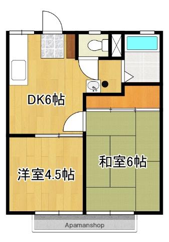 サンハイツ秋山(2DK/1階)の間取り写真