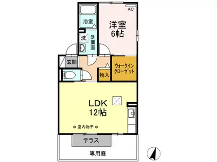 イルマーレ A(1LDK/1階)の間取り写真