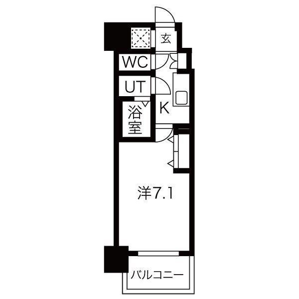 フォーリアライズ大正ソーレ(1K/10階)の間取り写真