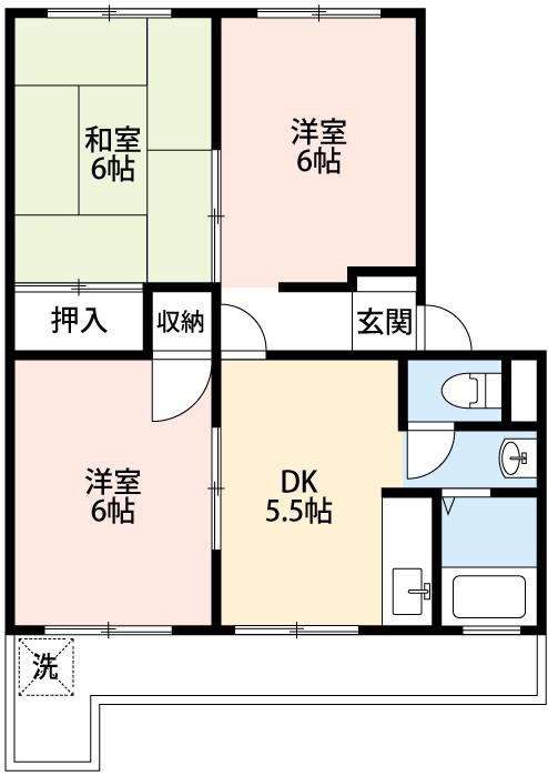 光マンション(3DK/4階)の間取り写真
