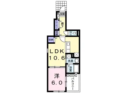 エターナルシーズン(1LDK/1階)の間取り写真